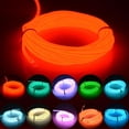 thumbnail image 2 of 1-5M Felexible Flash LED Neon Light Glow EL Strip Tube Wire Rope Battery Case New 2019, 2 of 4