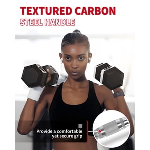 AKDSteel Hex Dumbbell Set, 40lb x 2pcs Adjustable Dumbbells With Cast Iron Core, Rubber Encased And Textured Handles, Anti-Roll Hex Weights For Home Gym Strength Training