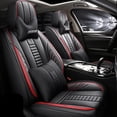 thumbnail image 1 of Maidao Car Seat Covers Universal for Lexus for LS 2018-Present 5 Seats Water Resistant Front Rear Cushion Protector Black and Red, 1 of 7