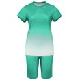 thumbnail image 2 of Innerwin Sweatsuits Solid Color Women Jogger Set Running Short Sleeve Loose Two Piece Outfit Emerald L, 2 of 5