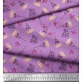 thumbnail image 3 of Soimoi Moss Georgette Fabric Text,Floral & Eiffel Tower Architectural Printed Fabric 1 Yard 42 Inch Wide, 3 of 3