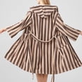 thumbnail image 3 of Plush Soft Hooded Robes for Women, Striped Printed Fleece Womens Robe Cozy Warm Bathrobe Luxury Hotel Spa Robe, 3 of 5