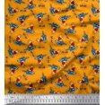 thumbnail image 1 of Soimoi Cotton Poplin Fabric Text,Rugby Ball & Bird Cartoon Print Sewing Fabric Yard 42 Inch Wide, 1 of 3