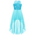 thumbnail image 4 of renvena Combinaison-Robe Maxi à Paillettes pour Filles, Robe en Mousseline Sans Manches pour Enfants, Concours, Mariage, Fête, Demoiselle d'Honneur, Bleu Pâle 12, 4 of 7