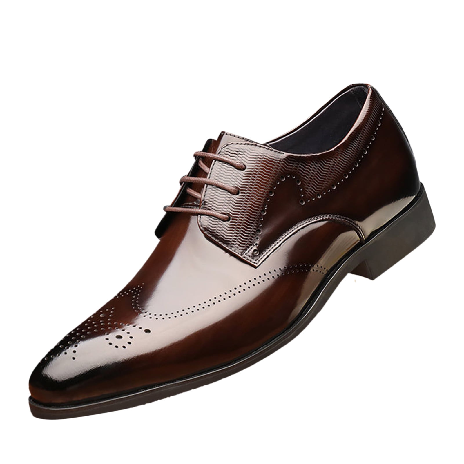 mens brown dress shoes fashion BOBOGOJP for Men Formal Cap Toe Oxford Shoes for Men Comfortable (Brown,8) Size:60 inches Pigskin for added comfort Outdoor Bridesmaid Dresses - cuffed
