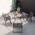 thumbnail image 4 of Costway Patio Dining Set for 4 Folding Chairs & Dining Table Set with Umbrella Hole, 4 of 10