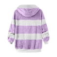 thumbnail image 5 of TIMIFIS Womens Winter Fuzzy Fleece Jacket Hooded Color Block Patchwork Cardigan Coats Outerwear Fashion-PurpleFall/Winter, 5 of 5
