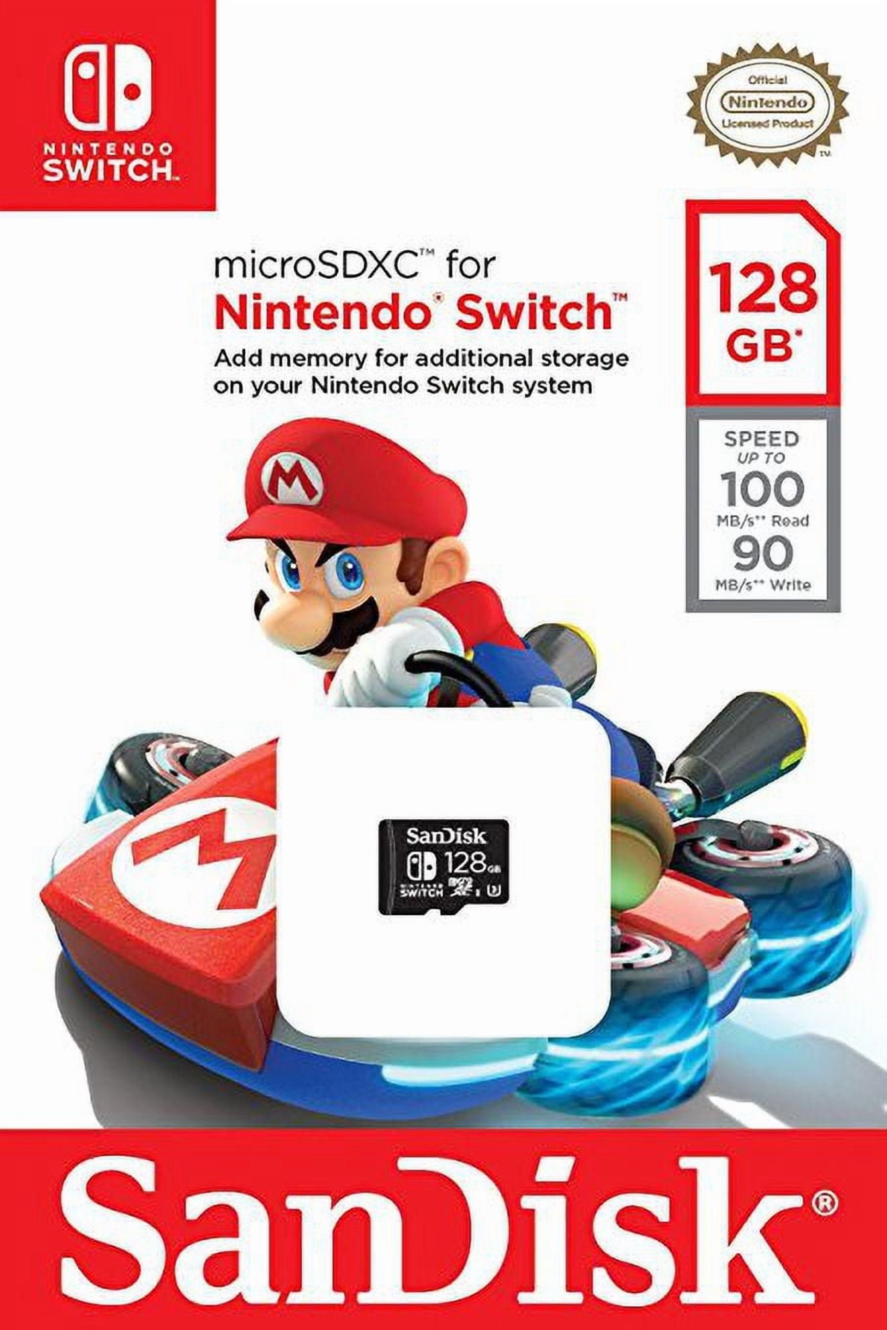Carte microSDXC UHS-I SanDisk 128 Go pour Nintendo Switch - SDSQXAT-064G-GN6ZA