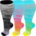 thumbnail image 1 of SUTENGDA 3 Pairs Plus Size Compression Socks for Women Men Wide Calf 20-30 mmHg Extra Large for Circulation Support Recovery XXL, 1 of 6
