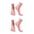 thumbnail image 3 of relayinert Soft Five Toe Socks Stretchable Cotton High Crew Socks Athletic Solid Socks Pink 2Set, 3 of 6
