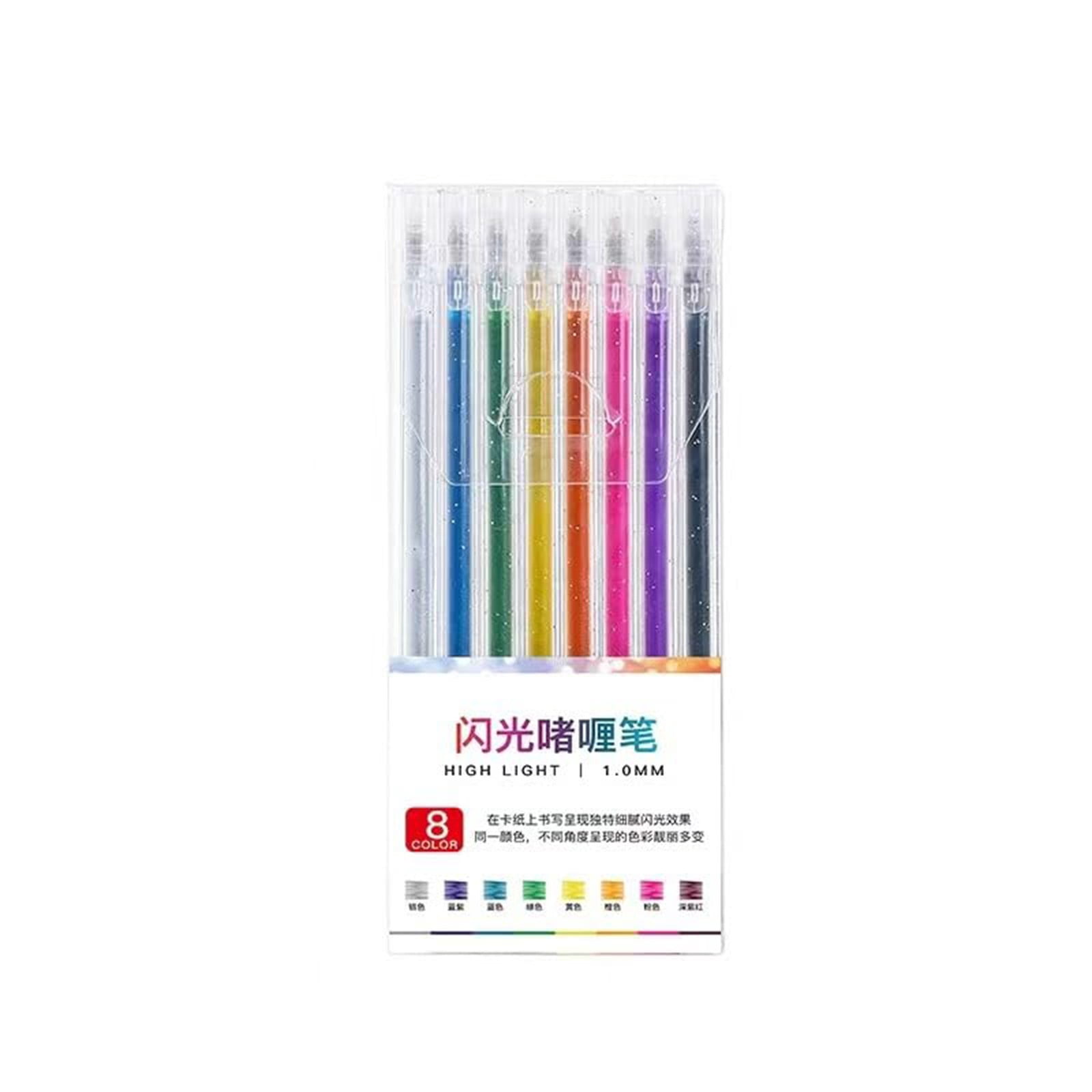 Multicolors Glitter Gel Pens 10ml Quick Dry Pens Fine Smooth Writing Pen Smart Design, Smooth Writing Experience Offices Supplies for Scrapbooking, Brush Lettering, Card Making, DIY Crafts