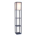 thumbnail image 1 of Lalia Home LHF-3004-NV Column Shelf Floor Lamp with Linen Shade, Navy, 1 of 4
