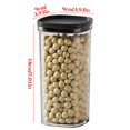 thumbnail image 3 of Bigersell Contenants de Rangement Alimentaires Empilables avec Couvercles, Contenants en Plastique Transparent pour Aliments Secs pour Céréales, Riz, Farine et Sucre, Pots à Café, Bocal à Ouverture Facile, Organisation de Rangement pour Garde-Manger de Cuisine, Noir G, 3 of 3