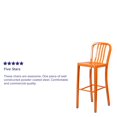 thumbnail image 2 of Commercial Grade 2 Pack 30" High Orange Metal Indoor-Outdoor Barstool with Vertical Slat Back, 2 of 9