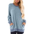 thumbnail image 2 of CEHVOM Blouse d'Été Décontractée à Manches Longues pour Femmes Col Rond Hauts Unis T-Shirt Liquidation, 2 of 7