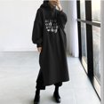 thumbnail image 1 of EGNMCR Robes de Fête pour Femmes Mode Femmes Imprimé Ample à Capuche Confortable Robe à Manches Longues, 1 of 4
