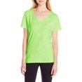 thumbnail image 2 of Hanes T-Shirt Col en V pour Femmes X-Temp, L, Néon Lime Chiné, 2 of 3