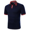 thumbnail image 1 of Pompotops Men's Spring And Summer Leisure Patchwork Shirt With Lapel Short Sleeves on Sale, 1 of 8