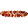 thumbnail image 1 of Bracelet en Perles Extensible 10 mm en Agate de Rêve Rouge Naturelle, Véritables Pierres Précieuses Semi-Précieuses, Guérison, 7 Pouces Unisexe, 1 of 3