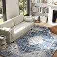 thumbnail image 2 of HOMCOM 6x9 Area Rug, Vintage Machine Washable Rug for Living Room, Blue, 2 of 10