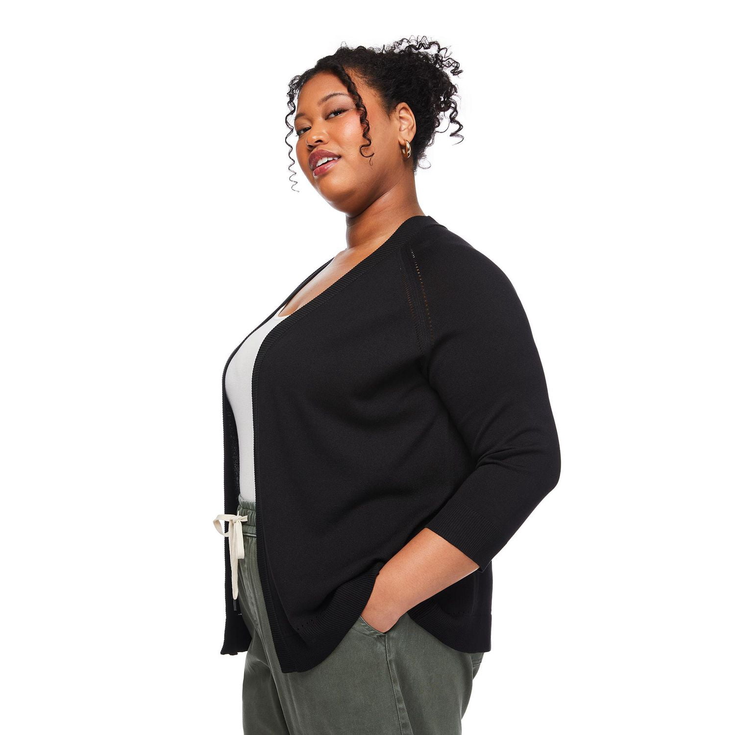 Lane Bryant Women's Plus 3/4 Sleeve Shrug