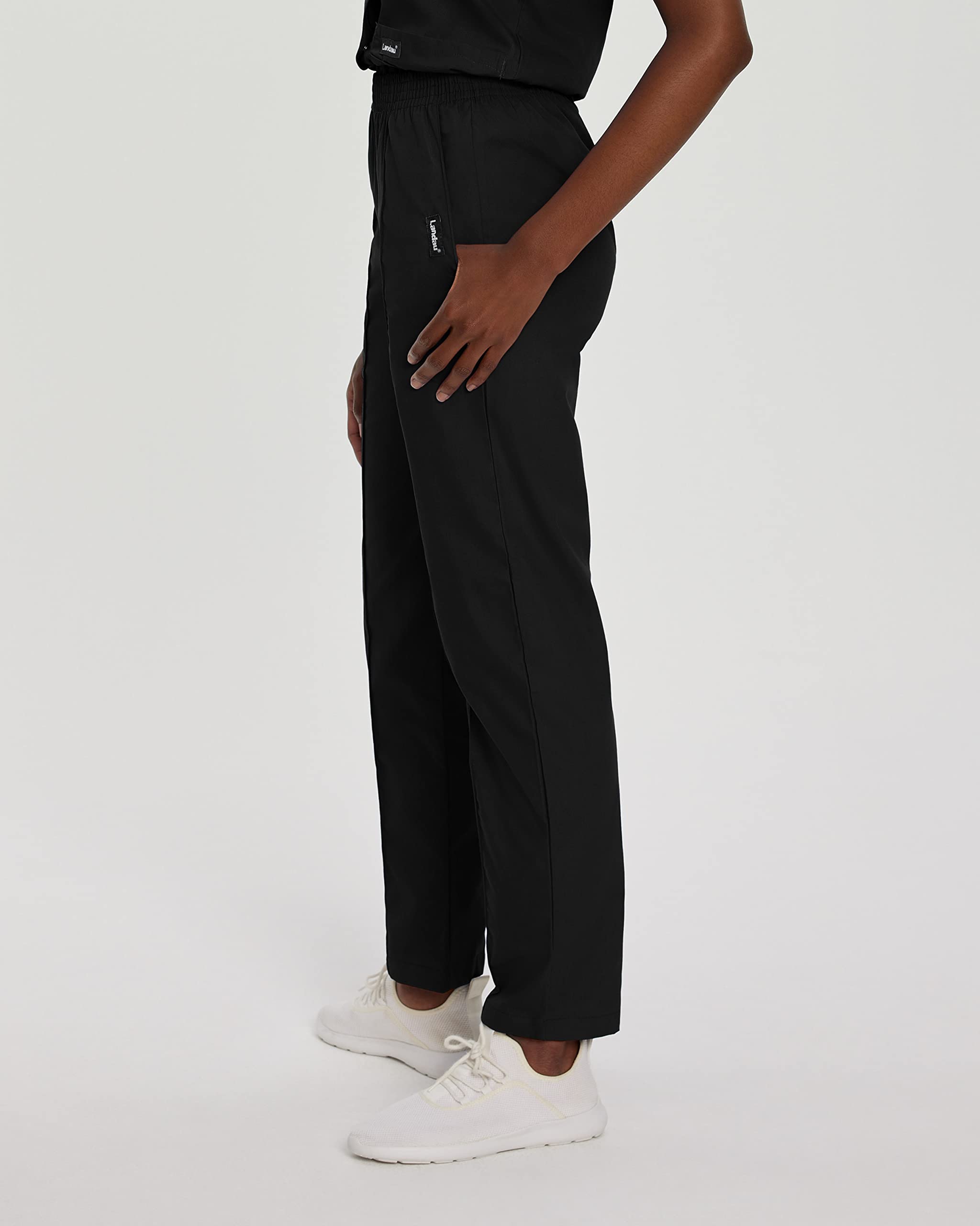 Landau Essentials Pantalon d'Uniforme à 2 Poches pour Femmes : Coupe Classique et Décontractée, Taille Élastique 8320