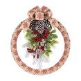 thumbnail image 1 of Haute Decor 18 Inch Outdoor Homespun Holiday Wreath w/ Pinecones, Snowflake, 1 of 6