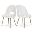 thumbnail image 1 of Meridian Furniture Logan Cream Velvet Dining Chair (Set of 2), 1 of 19