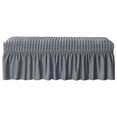 thumbnail image 1 of Long Bench Cover Stretch Seat Case Protector Removable Piano Bench Cushion Cover for Hotel, Kitchen, Bedroom, Living Room, Decor Gray, 1 of 7