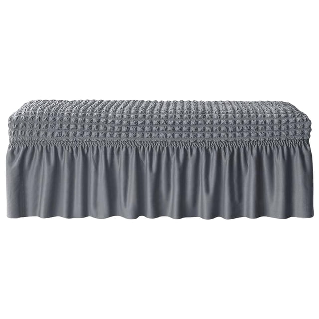 Long Bench Cover Stretch Seat Case Protector Removable Piano Bench Cushion Cover for Hotel, Kitchen, Bedroom, Living Room, Decor Gray