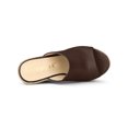 thumbnail image 4 of BLISSFUL STEP Chaussures pour Femmes Talon Compensé Bout Ouvert Espadrilles Mules à Plateforme Café 10, 4 of 7