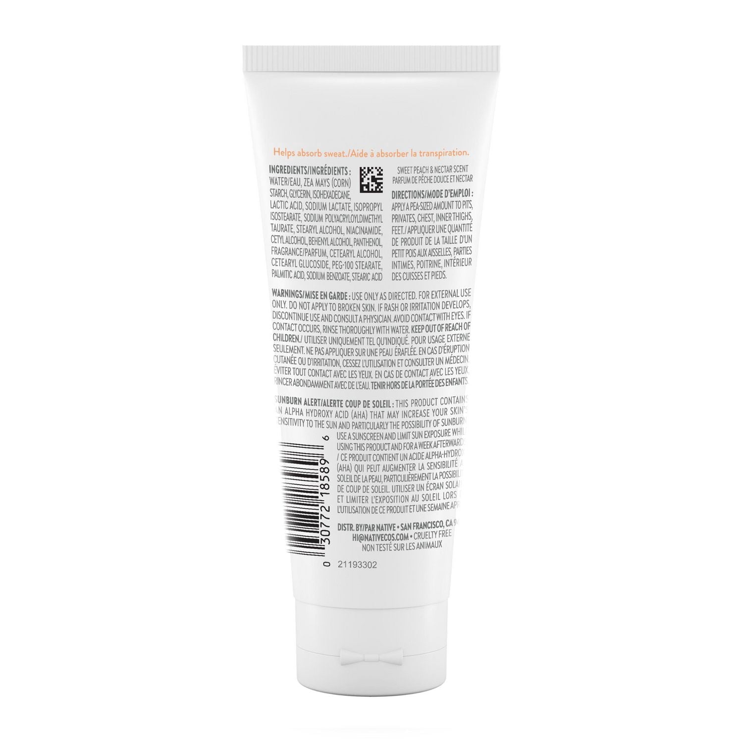 Native Pêche Douce & Nectar Crème pour Tout le Corps