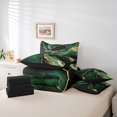 thumbnail image 4 of YST Ensemble de Douillette 7 Pcs à Motif Abstrait, Marbrure Noire et Verte, Lit en Sac, Format Simple, 4 of 4