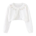 thumbnail image 1 of Dealovy Baby Girls Clothes Toddler Long Sleeve Cardigans Spring Summer Knitted Casual Shrug Cropped Tops, 1 of 7