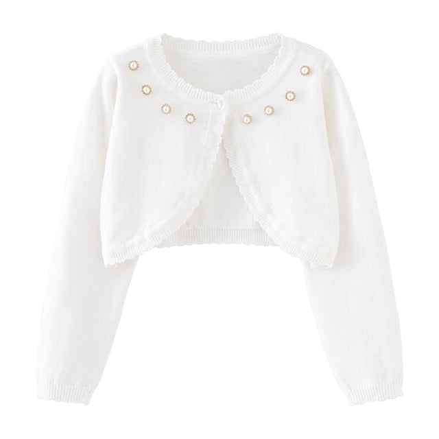 Dealovy Baby Girls Clothes Toddler Long Sleeve Cardigans Spring Summer Knitted Casual Shrug Cropped Tops