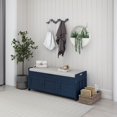 thumbnail image 3 of Noble House Farmhouse Storage Bench, 3 Shutter Doors, Removable Cushion, Hidden Storage, Antique Navy Blue, 3 of 14