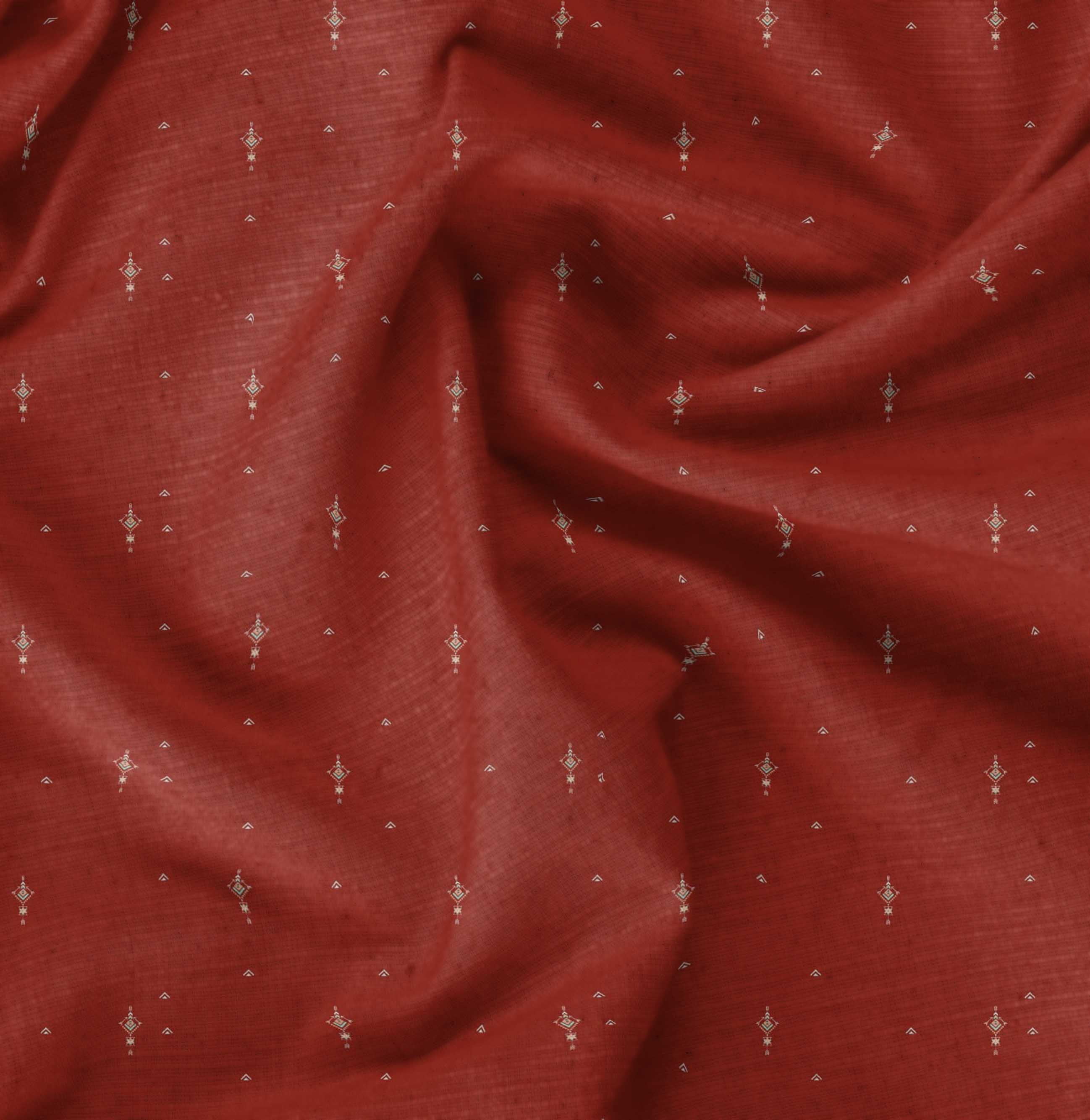 Soimoi Tissu en Rayonne Rouge Abstractions Tissu à Imprimé Abstrait au Mètre 42 Pouces de Large