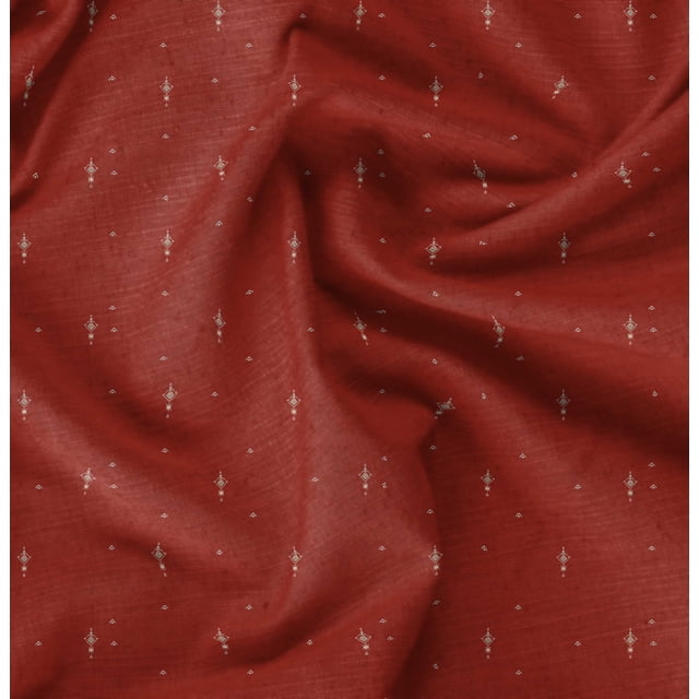 Soimoi Red Silk Fabric Abstracts Abstract Printed Fabric 1 Yard 42 Inch Wide