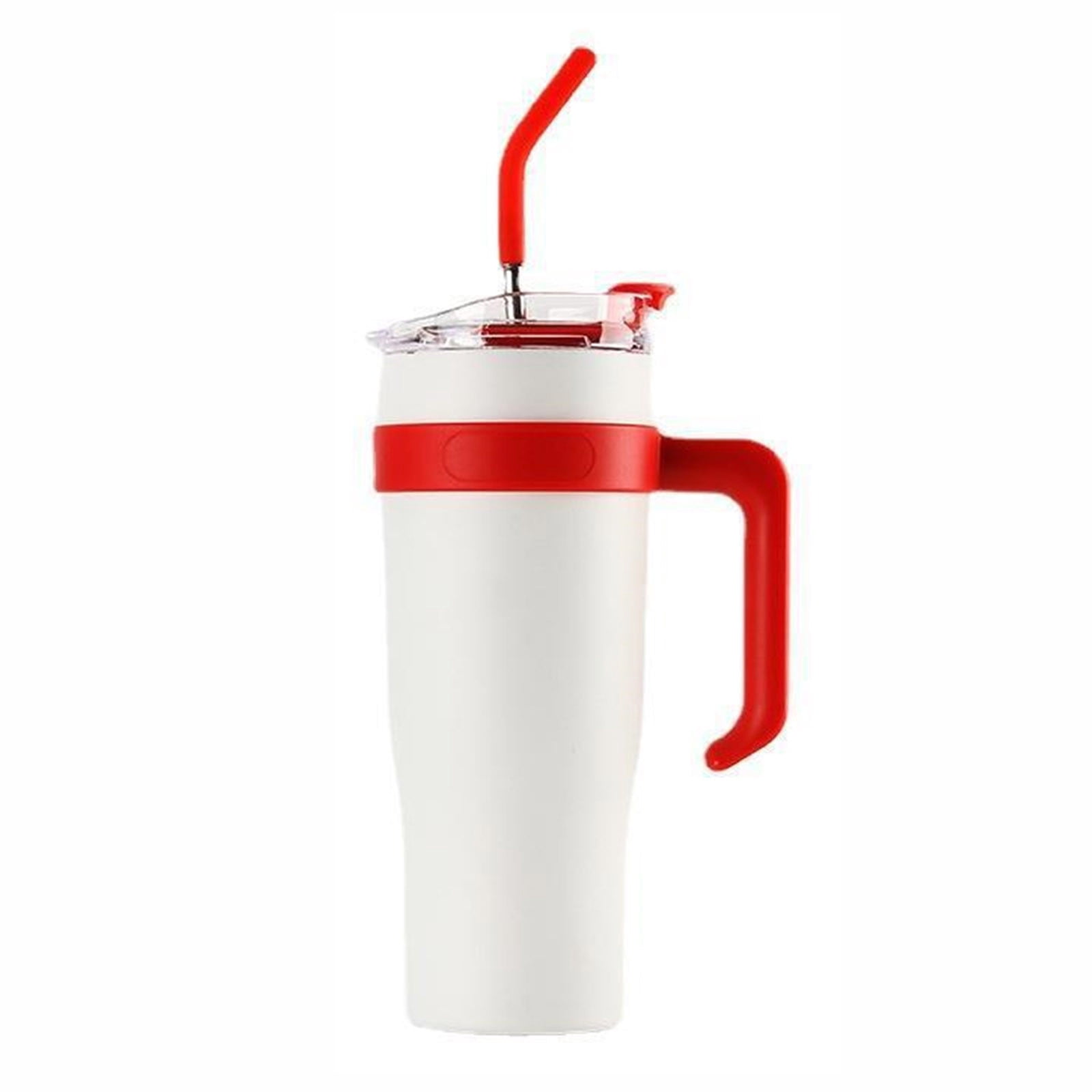 Tasse d'Eau avec Paille et Couvercle, Grande Capacité 40 Oz, Tasse avec Poignée, Tasse Isotherme en Acier Inoxydable, Poignée à Paille Montée sous Vide pour Isolation Froide, Tasse d'Eau pour Voiture Tasses Froides avec Couvercle et Paille