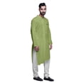 thumbnail image 4 of Atasi Kurta Solide Pyjama pour Hommes Style Asymétrique Vêtements d'Été Décontractés, 4 of 5