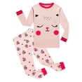 thumbnail image 1 of Pyjamas pour Filles Manches Longues Col Rond Imprimés de Dessins Animés Ensemble de Vêtements de Maison 2 Pcs Vêtements pour Bébé Fille Rose 11-12 Ans, 1 of 2