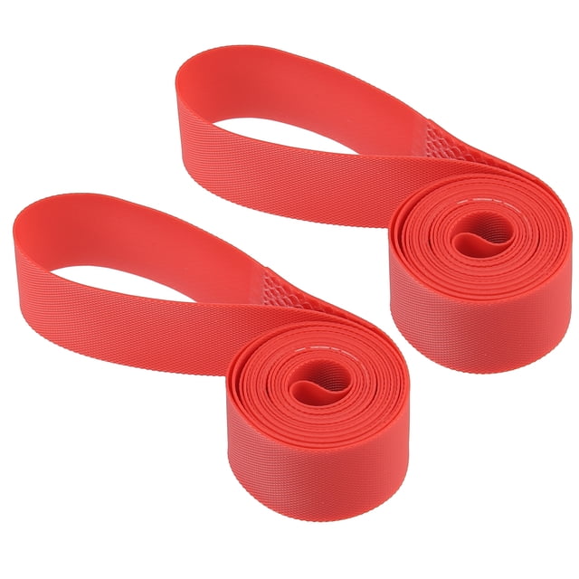 Unique Bargains Bike Bicycle Wheel Rim Strip Rim Tape Liner Inner Tube Protection Band Pair Red-24in