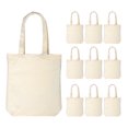 thumbnail image 1 of 10 Pack Canvas Bags Tote Bags Large Capacity Solid Color Foldable Reusable Lightweight Shopping Bags Cloth Bags Tote Bags, 1 of 8