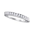 thumbnail image 1 of 14kt White Gold Womens Round Channel-set Diamond Single Row Wedding Band 1/4 Cttw, 1 of 4
