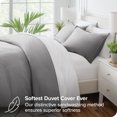 thumbnail image 4 of Bare Home Housse de Couette Sablée - Ultra Douce - Premium 1800 Collection - Ensemble 3 Pcs - Très Grand, Gris Givre, 4 of 8