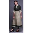 thumbnail image 3 of Bimba Kurtis Indiennes Grises à Losanges et Triangles Géométriques pour Femmes, Kurti Anarkali Imprimée en Ligne A, Robe Ethnique Décontractée - Très Petit, 3 of 5