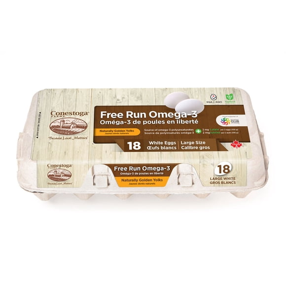 Conestoga Farms Free Run Omega3 Large 18 Eggs