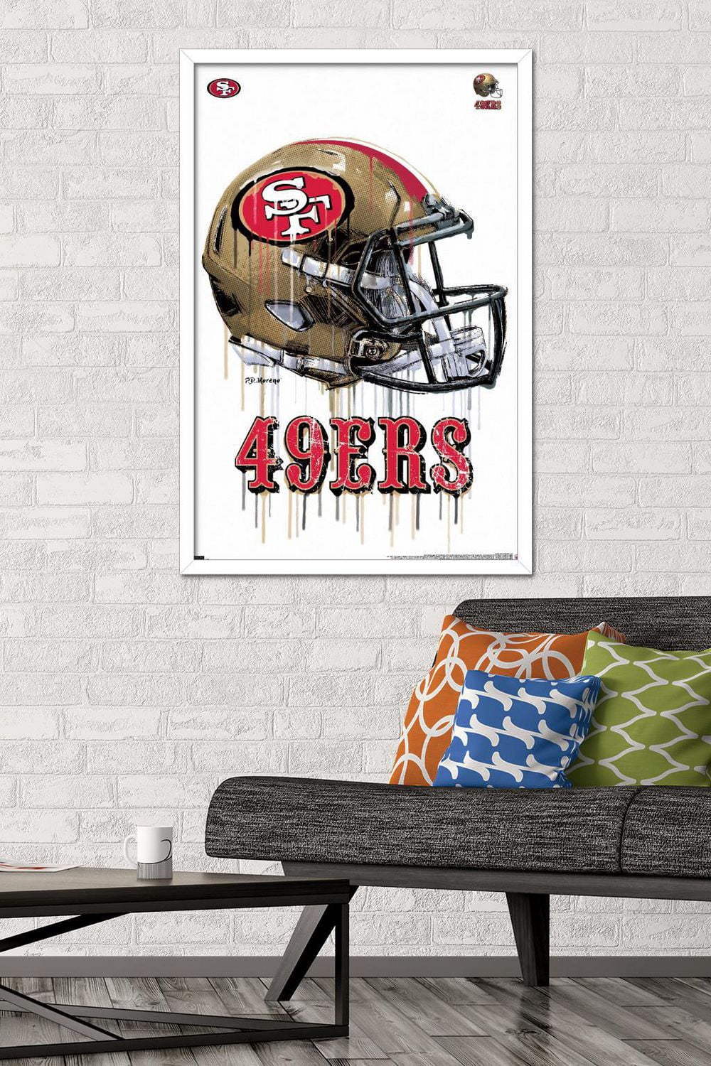 NFL San Francisco 49ers - Drip Helmet 20 Wall Poster with Push Pins