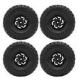 thumbnail image 1 of 4pcs RC Crawler Wheels Hub and Tires Set, Anti Scratch Plastic Aluminum Alloy Wheel Rim Kit for RC Car 120x46mm, 1 of 7