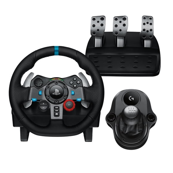Ensemble Logitech G29 SE Racing: volant de course et pédalier G29 Driving Force, retour de force + levier de vitesse Driving Force - pour PS5, PS4, PC, Mac - Noir
